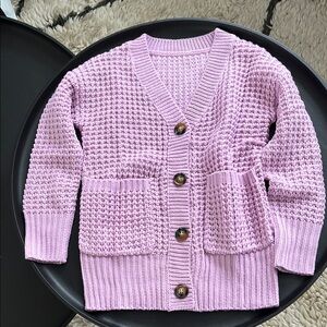 Lilac Button-Up Cardigan